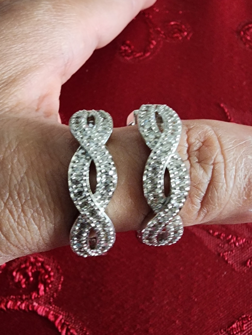 925 Sterling Silver Hoop Earrings - Picture 5 of 6
